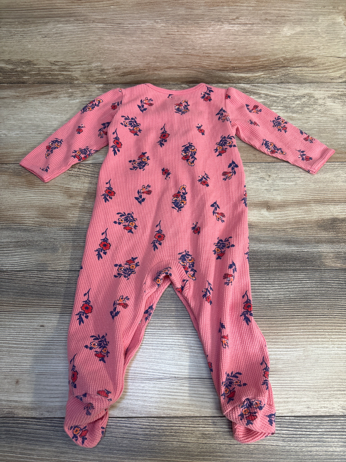 Carter's Waffle Knit Floral Sleeper Pink sz 9m