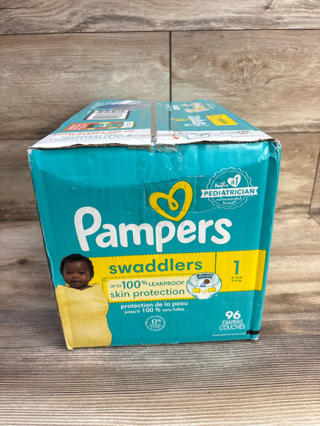 NEW Box of Pampers Swaddlers Sensitive Disposable Diapers 96ct. Size 1 - Me n Mommy To Be