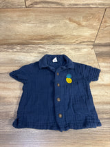 Old Navy Gauze Button Up Shirt Navy sz 6-12m