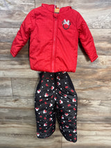 Disney Junior Minnie Mouse Puffer Snowsuit Red sz 3T