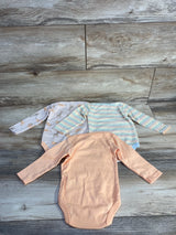 Chick Pea 3pk Bodysuits Orange sz 6-9m