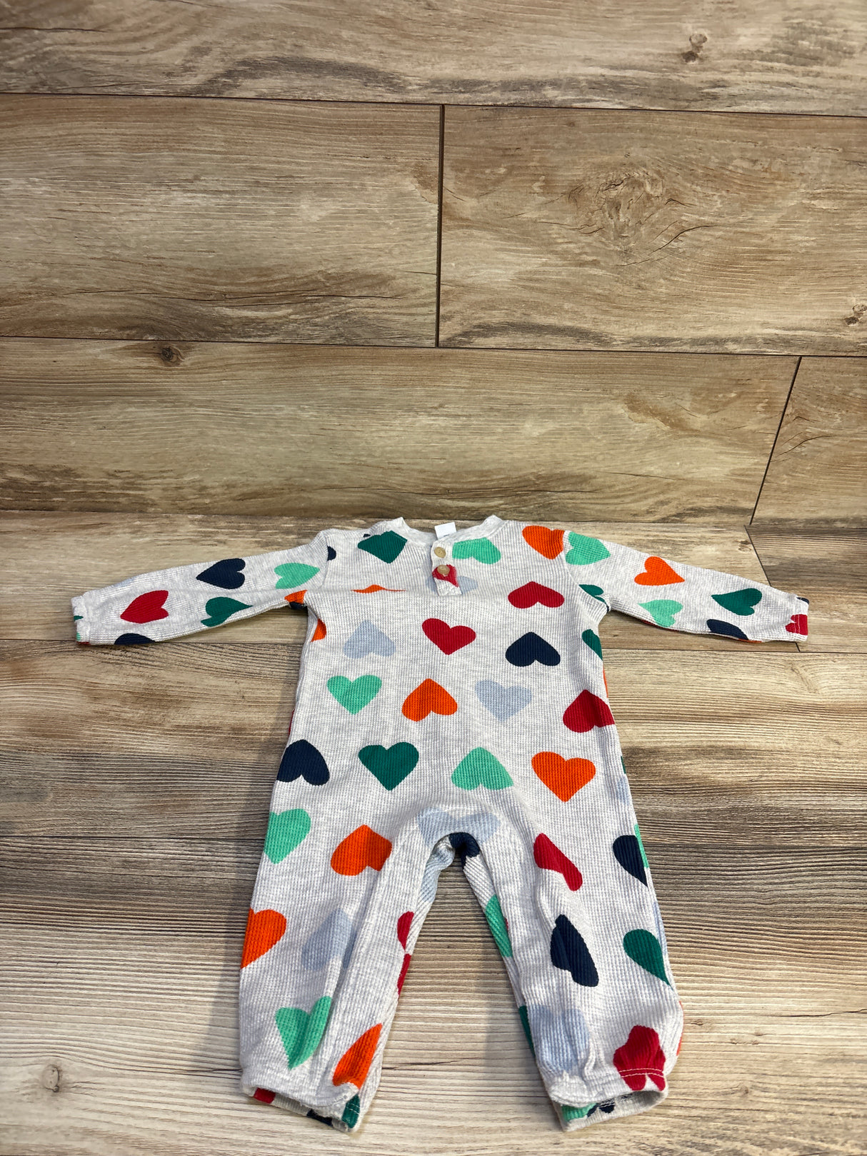 Old Navy Thermal Henley Coverall Grey sz 6-12m