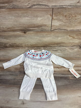 NEW Cat & Jack 2pc Snowman Fair Isle Sweater Set White sz 6-9m