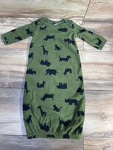 Carter's Animal Print Fleece Sleeper Gown Green sz 3m