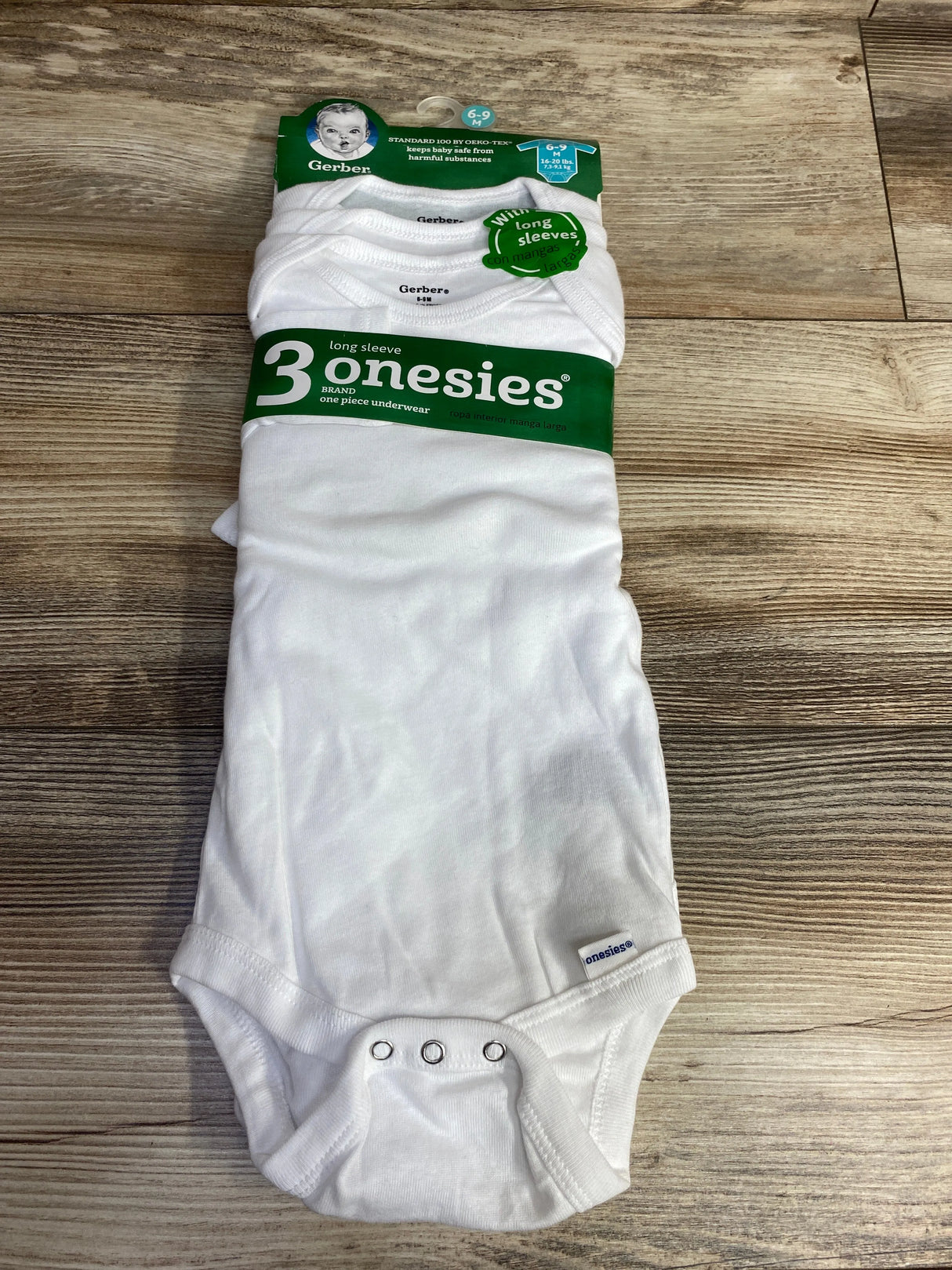 NEW Gerber Onesies Bodysuits 3pk White sz 6-9m