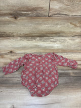 Daisy Fuentes Gauze Long Sleeve Bubble Romper Pink sz 0/3m