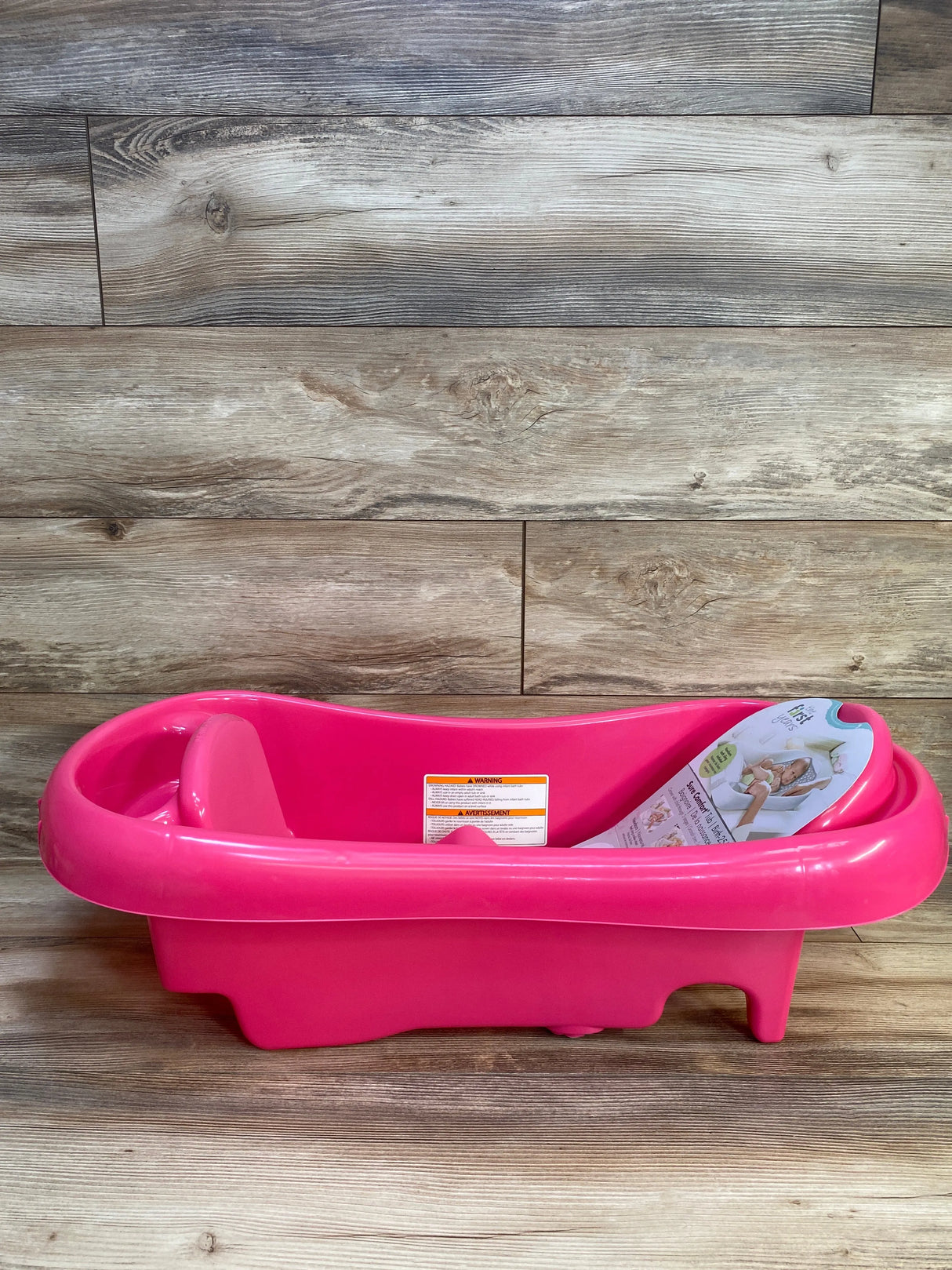 NEW The First Years Sure Comfort Newborn-to-Toddler Tub w/ Sling Pink