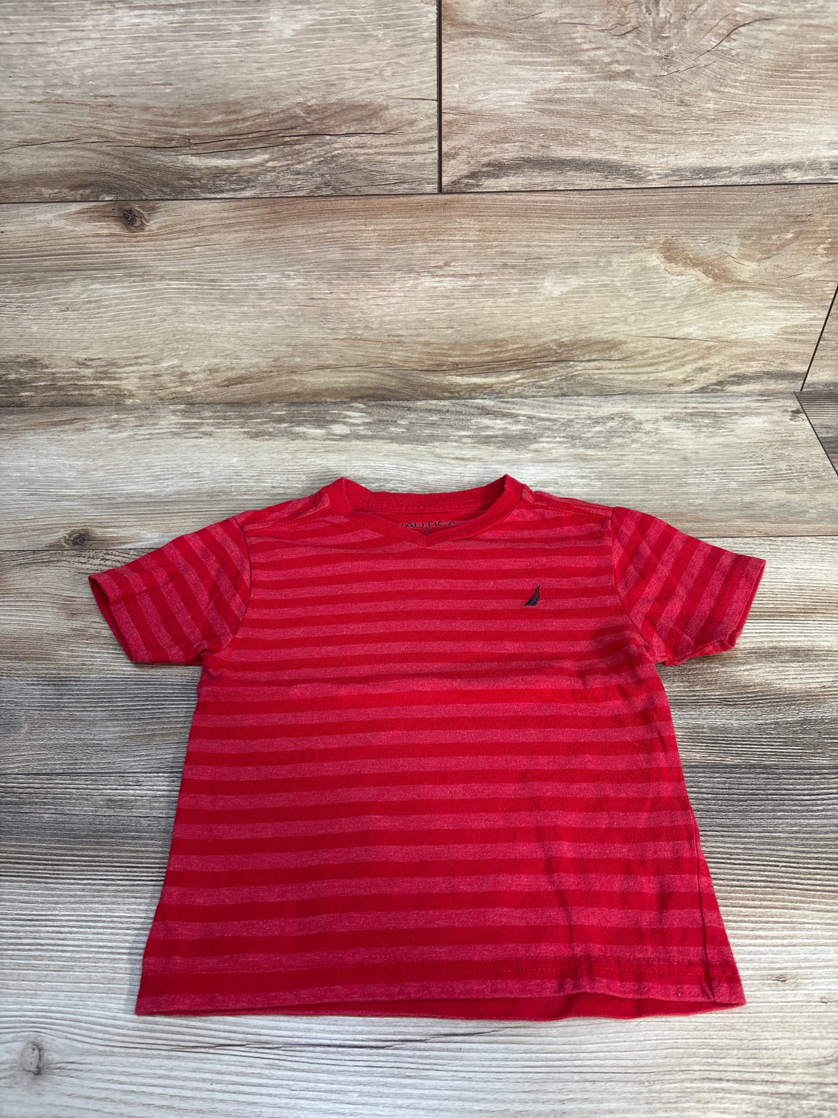 Nautica Striped V-Neck Shirt Red sz 2T