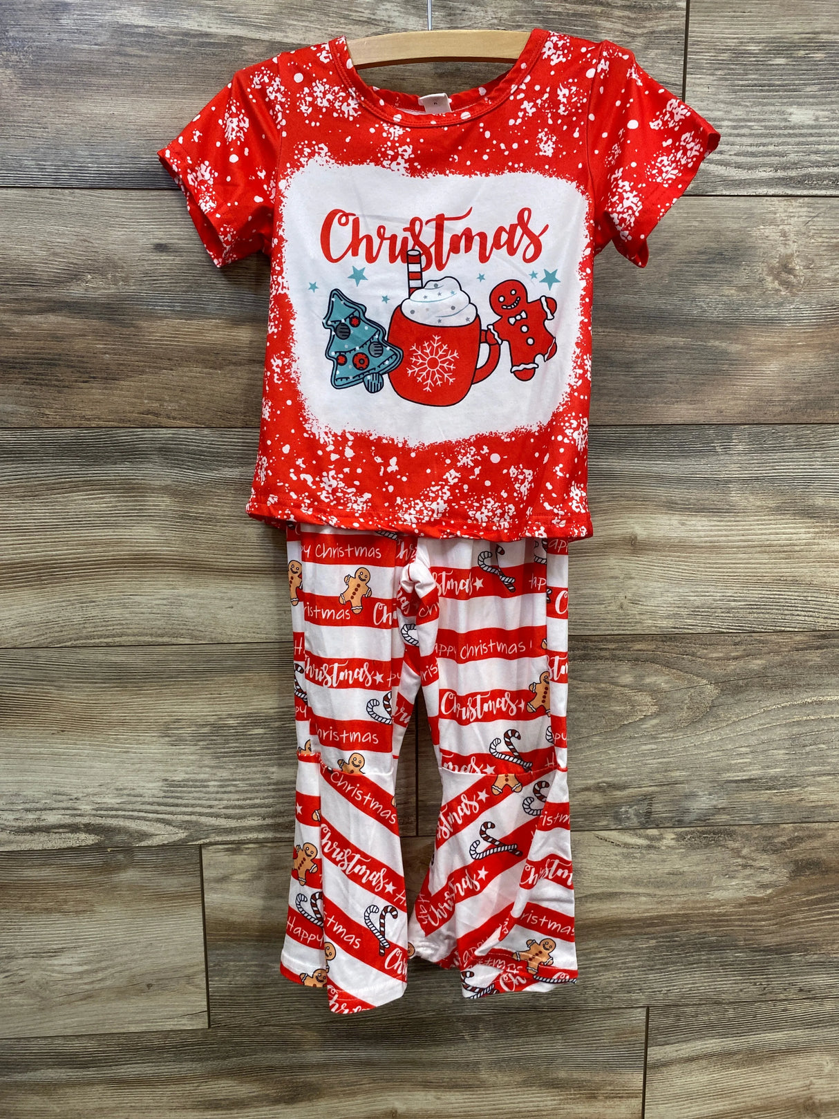 Shein 2pc Christmas Shirt & Pants Set Red Sz 4T