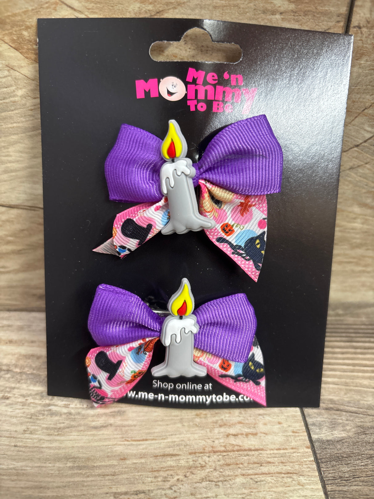 NEW Candle Applique Hair Bows 2pk