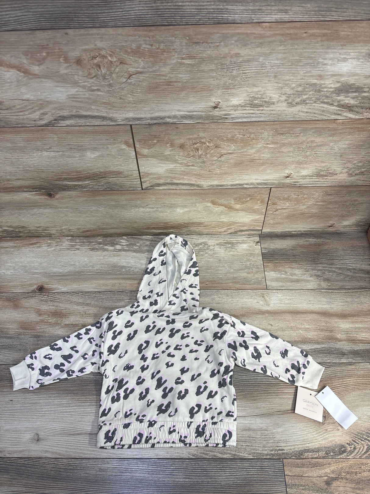 NEW Grayson Mini Leopard Print Pull Over Sweater White sz 18m