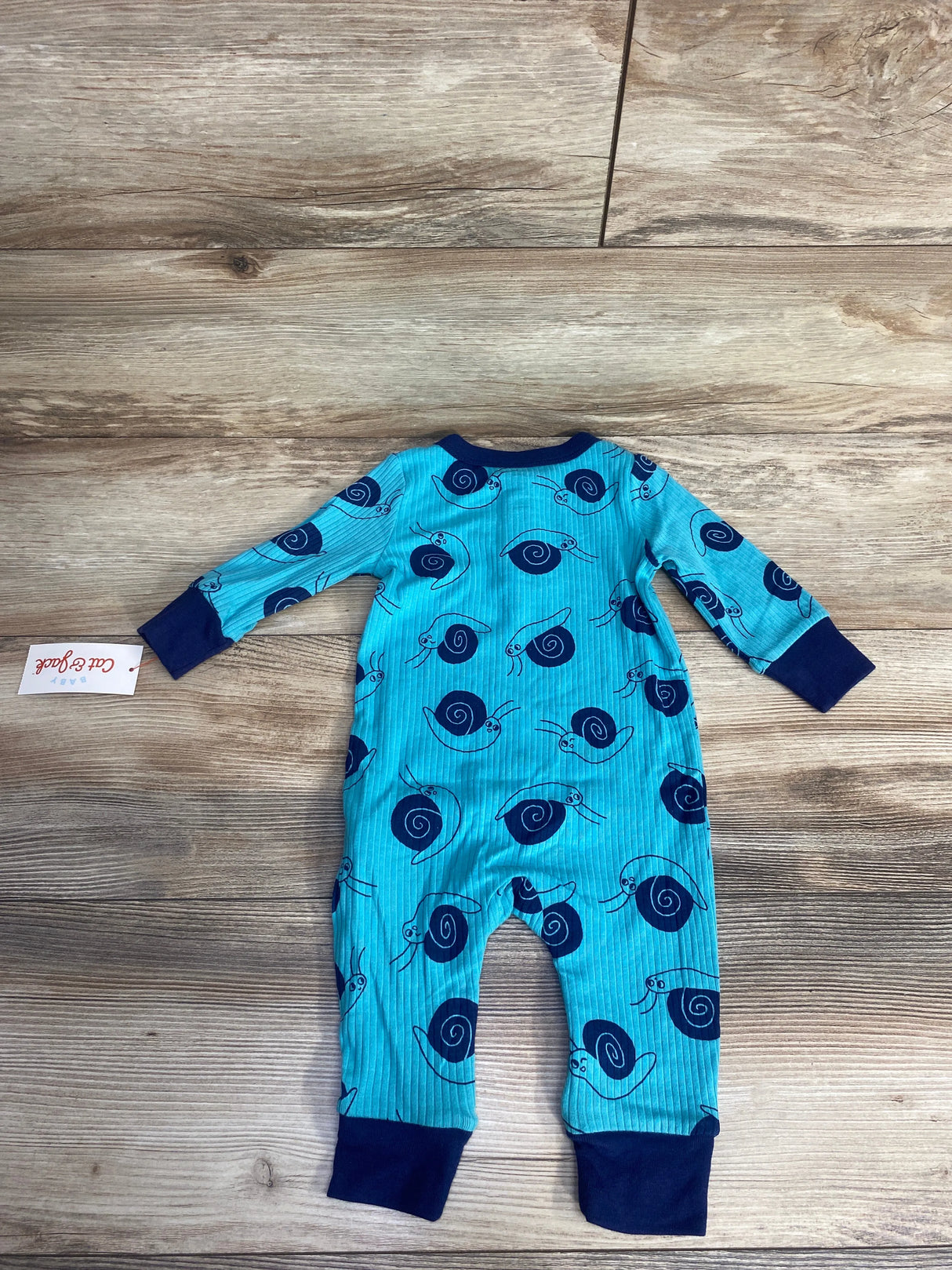 NEW Cat & Jack Snail Ribbed Coverall Blue sz 3-6m