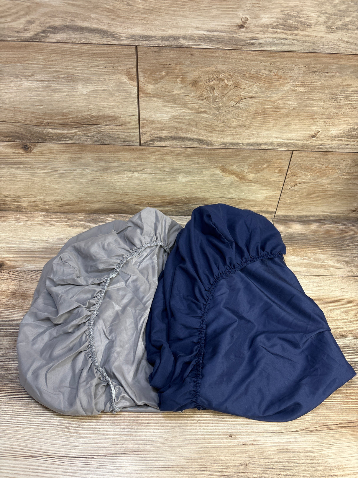 2pk Fitted Mini Crib/Playard Sheet Navy/Grey ~ 24x37''
