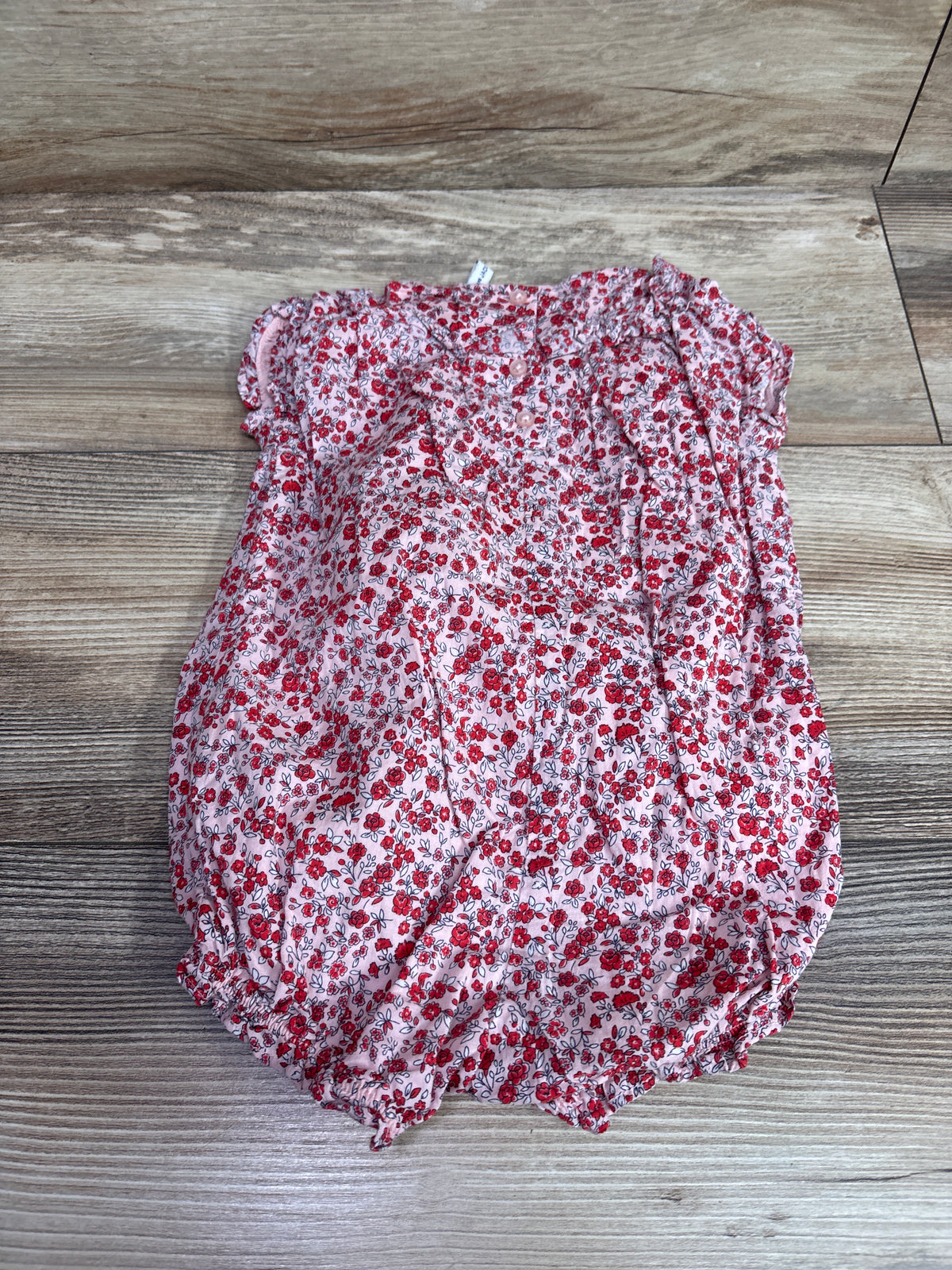 Janie & Jack Ditsy Floral Ruffle Romper Pink sz 6-12m