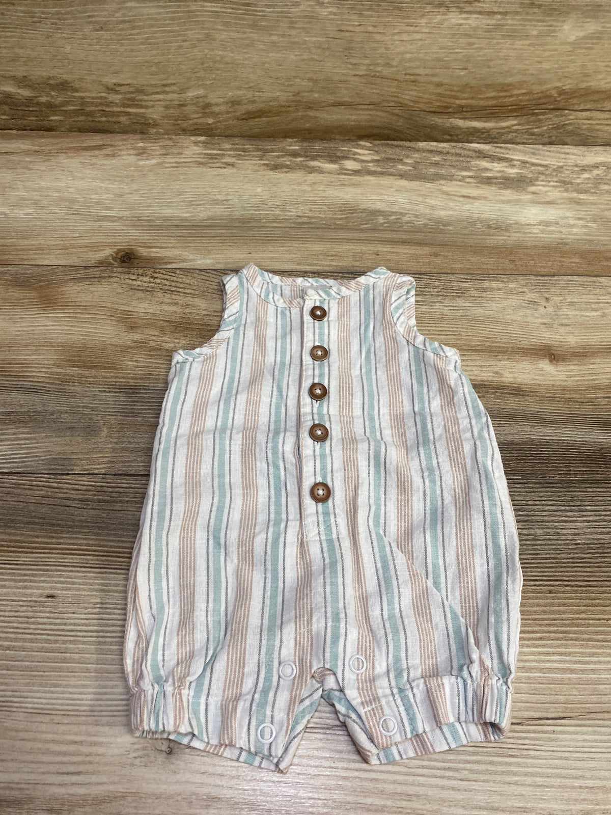 Just One You Striped Henley Romper White sz Newborn
