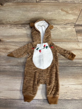 Just One You Reindeer Hooded Coverall Brown sz Newborn