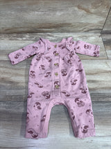 Rabbit + Bear Organic Owl Print Coverall Pink sz 0-3m