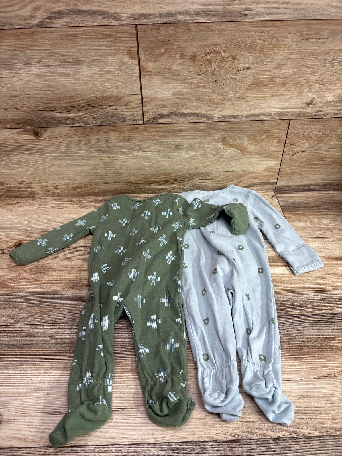 Cloud Island 2pk Sleepers Blue/Green sz 3-6m