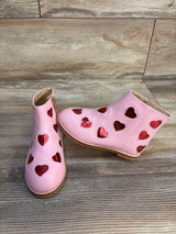 Janie & Jack Metallic Heart Boots Candy Pink Heart sz 8c