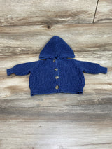 Old Navy Blue Hooded Button-Front Knit Cardigan sz 3-6m