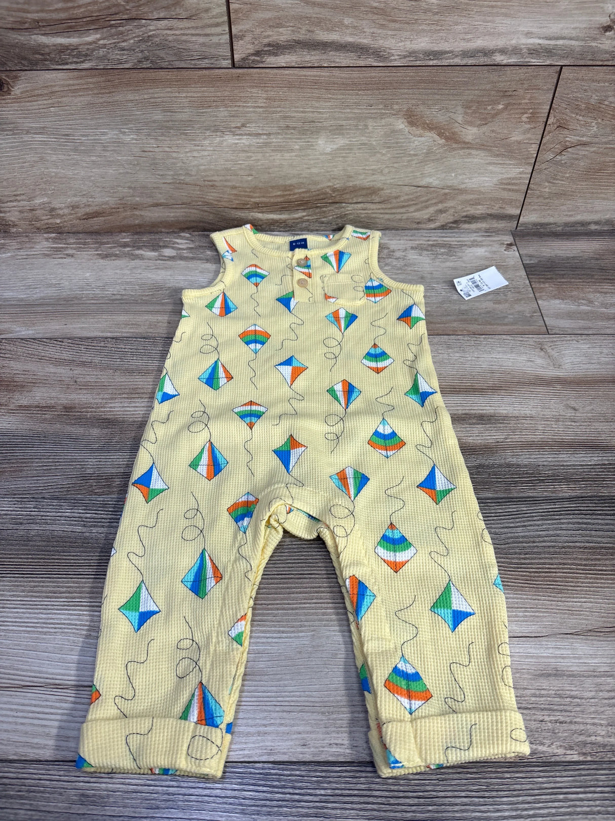 NEW Old Navy Sleeveless Waffle-Knit Henley Jumpsuit Yellow sz 6-12m