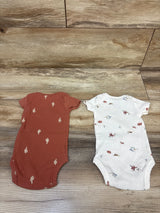 Child Of Mine 2pk Ribbed Western Bodysuits White sz Newborn