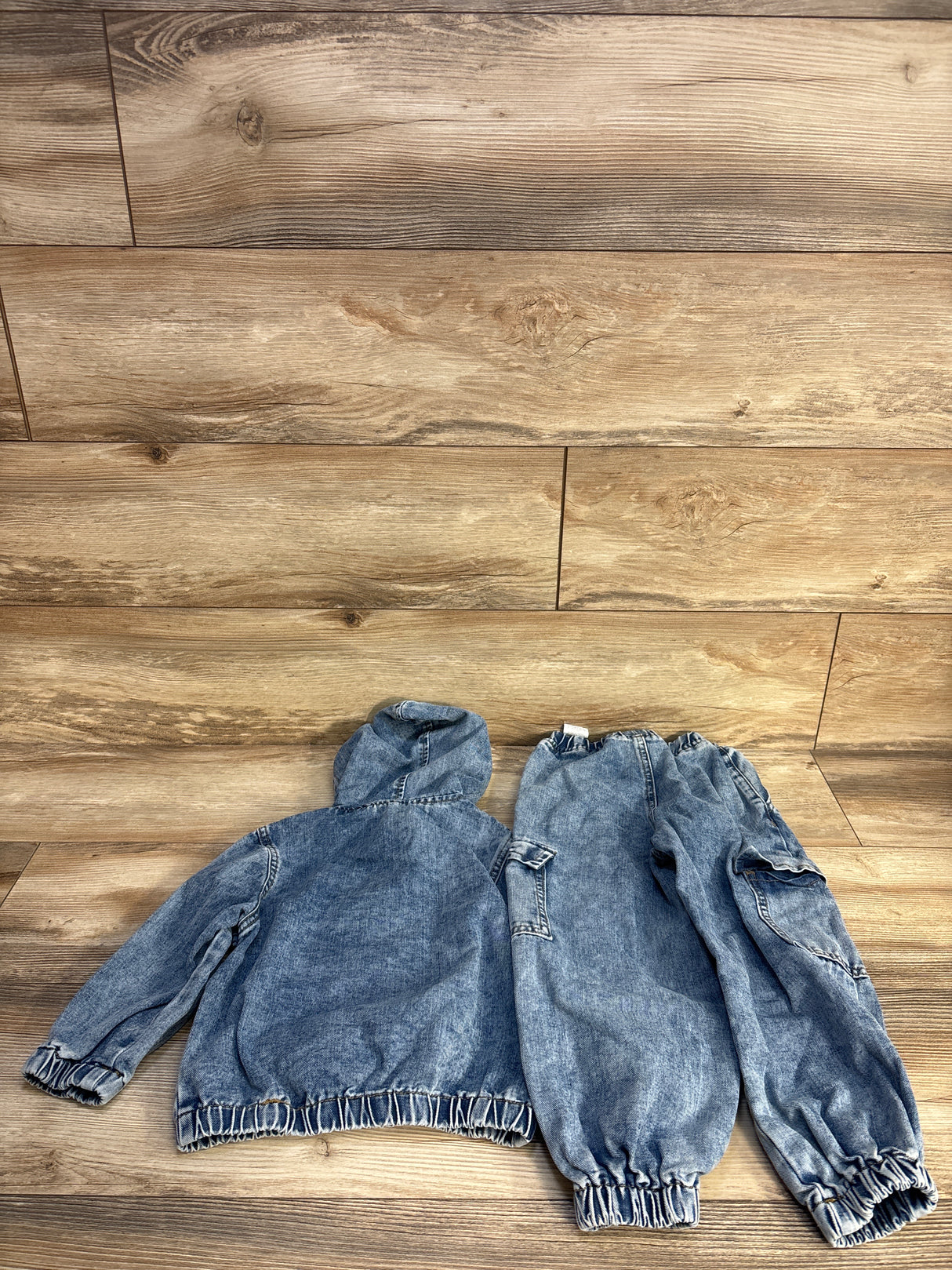 Shein 2pc Hooded Denim Jacket & Jeans Set Blue sz 4T