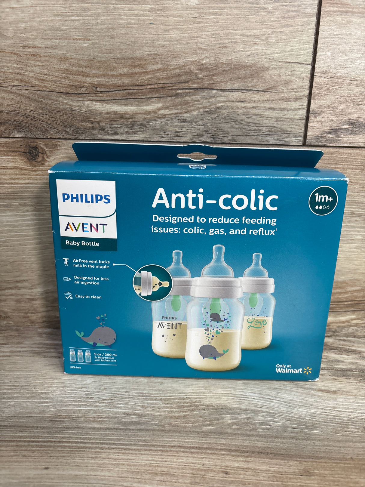 NEW Philips Avent Anti-Colic Baby Bottle, 9oz 3pk (1m+)