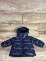 Ralph Lauren Ripstop Down Hooded Puffer Jacket Navy sz 9m