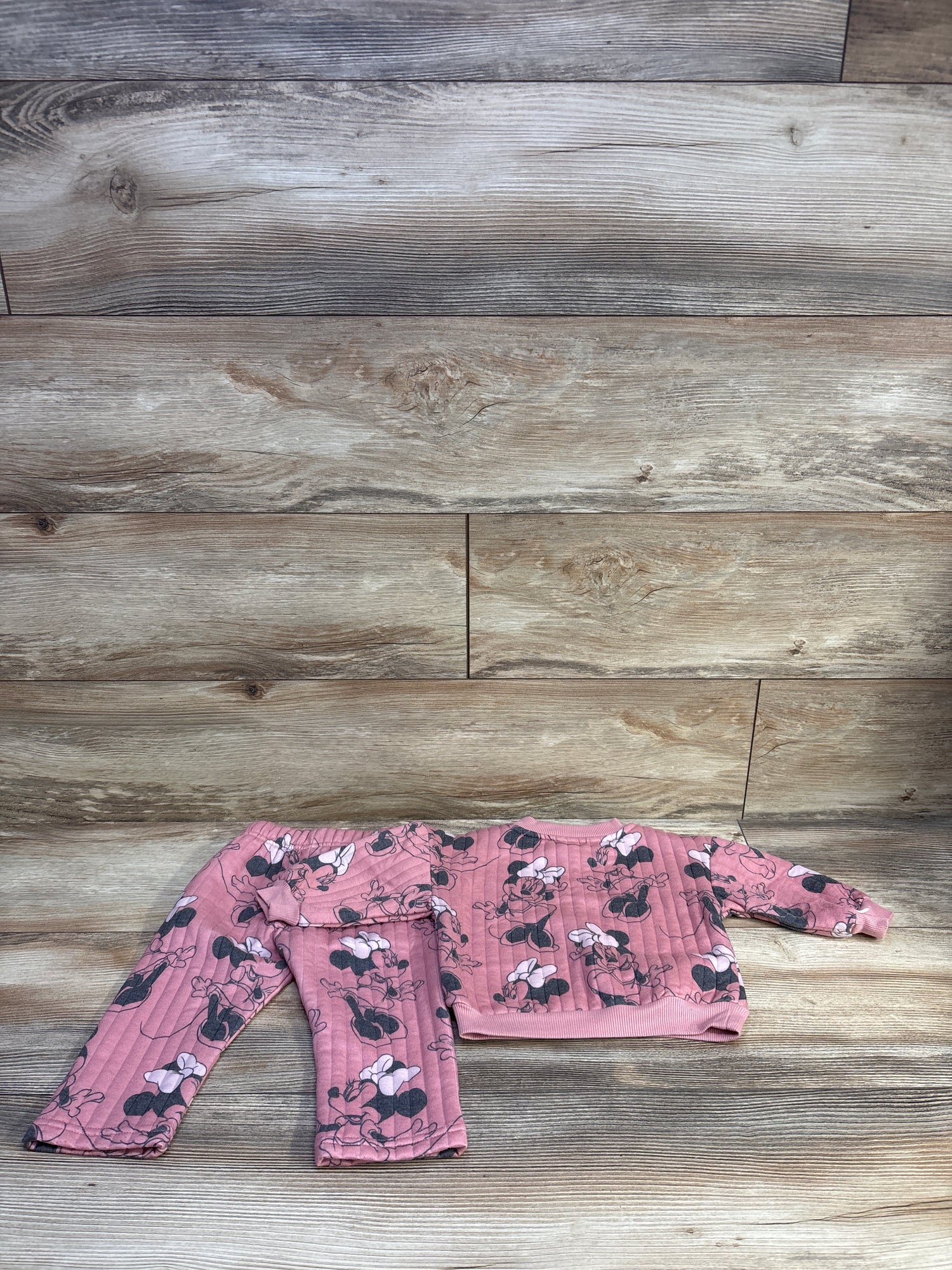 Disney Baby 2pc Minnie Mouse Sweatshirt & Pants Set Pink sz 12m