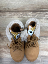 Fabkids Fur Lined Deer Face Boots Brown sz 8c