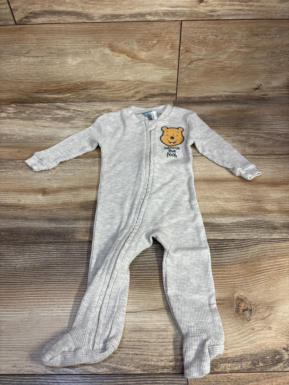 Disney Baby Ribbed Winnie The Pooh Sleeper Grey sz 0-3m