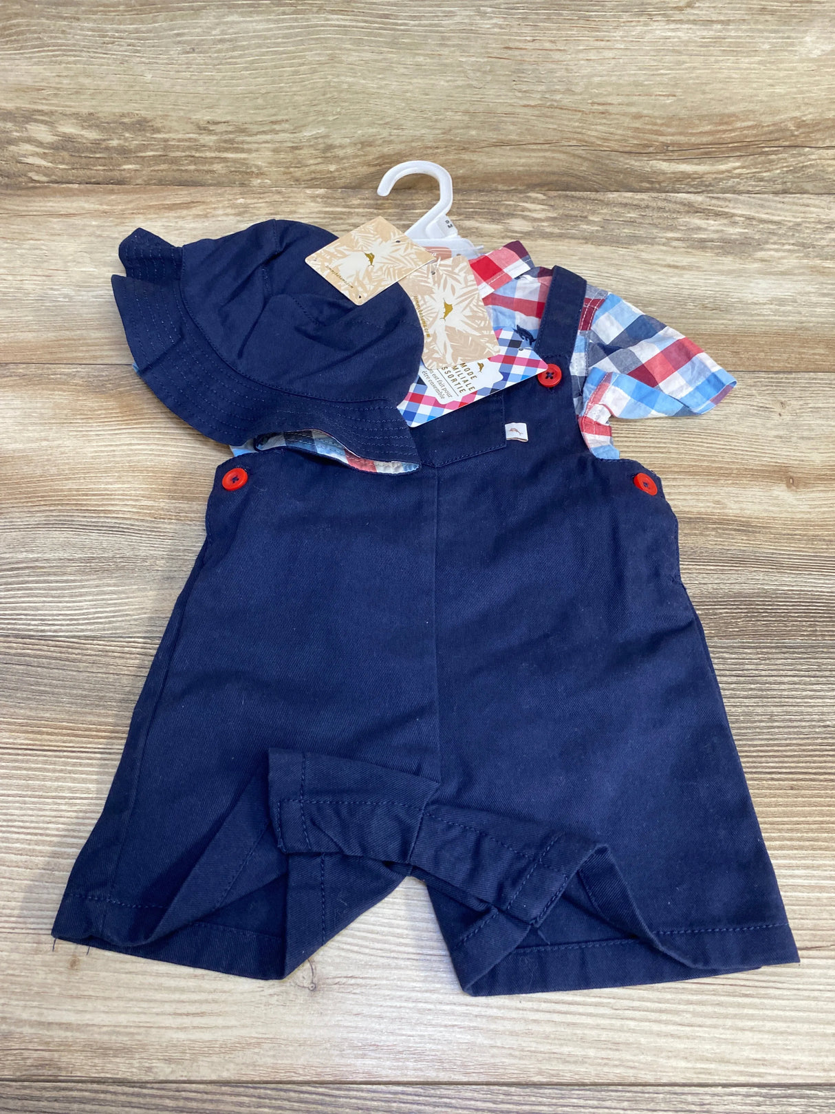 NEW Tommy Bahama 3pc Shortall Set Red/Navy sz 9m