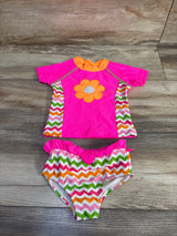 KavKas 2pc Rashguard Shirt & Bikini Bottoms Set Pink sz 2T