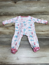 Burt's Bees Baby Organic Floral Sleeper Pink sz Newborn