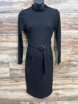 H&M Mama Ribbed Waist Tie Dress Black sz Small