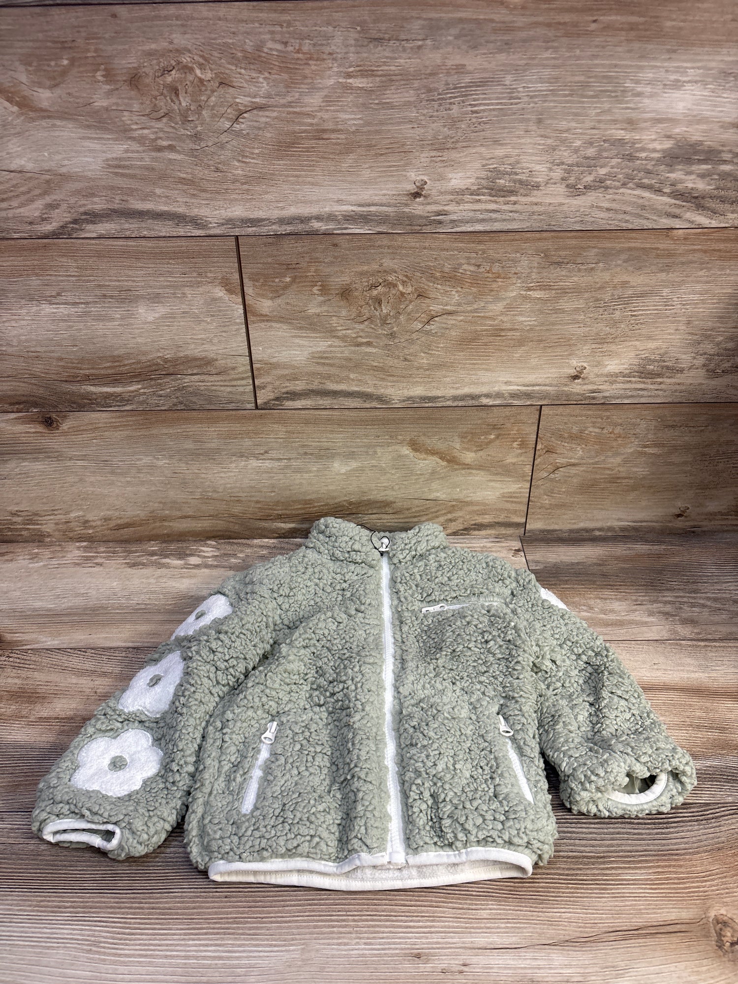 Birch & Stone Sherpa Full Zip Jacket Green sz 3T