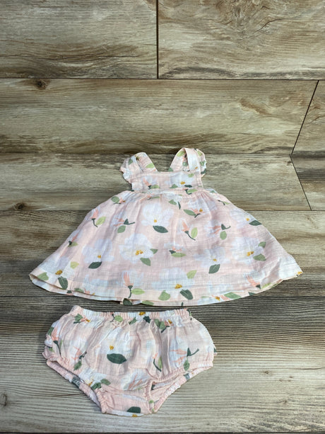 NEW Angel Dear 2pc Magnolias Dress & Bloomers Pink sz 6-12m - Me n Mommy To Be