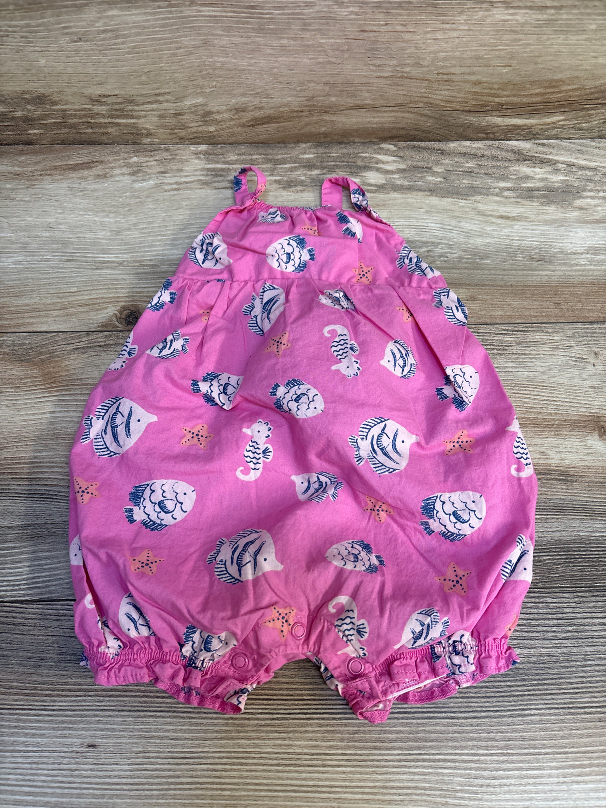 Carter's Fish Print Bubble Romper Pink sz 12m