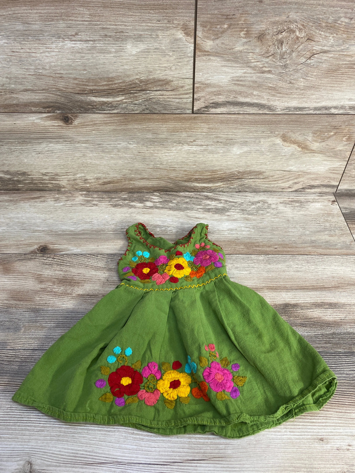 Floral Embroidered Dress Green sz 6m - Me n Mommy To Be