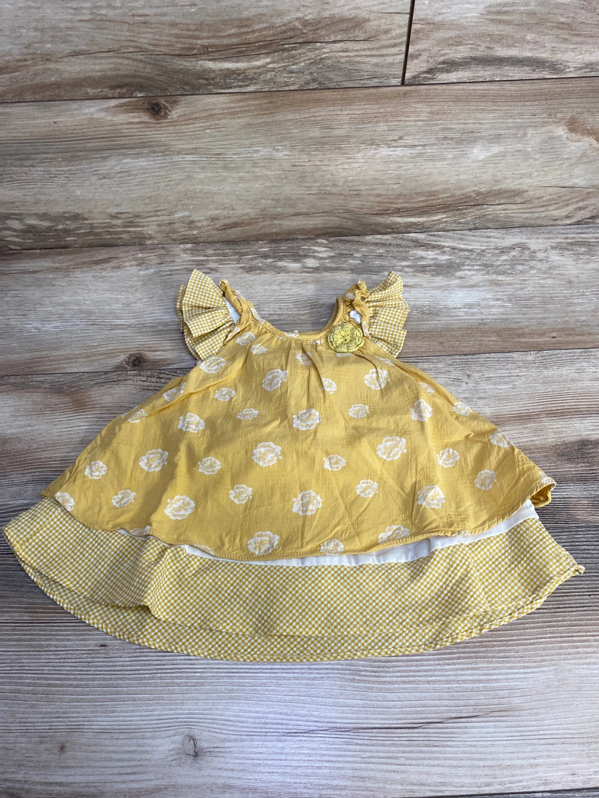 Pippa & Julie Floral Dress Yellow sz 12m - Me n Mommy To Be