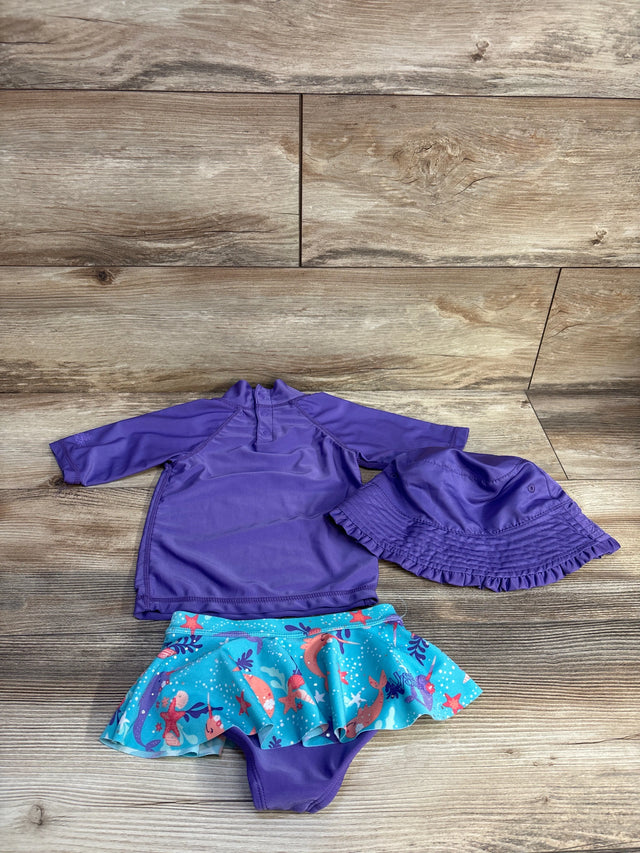 UV Skinz 3pc Narwhal Swimsuit Purple sz 2T - Me n Mommy To Be
