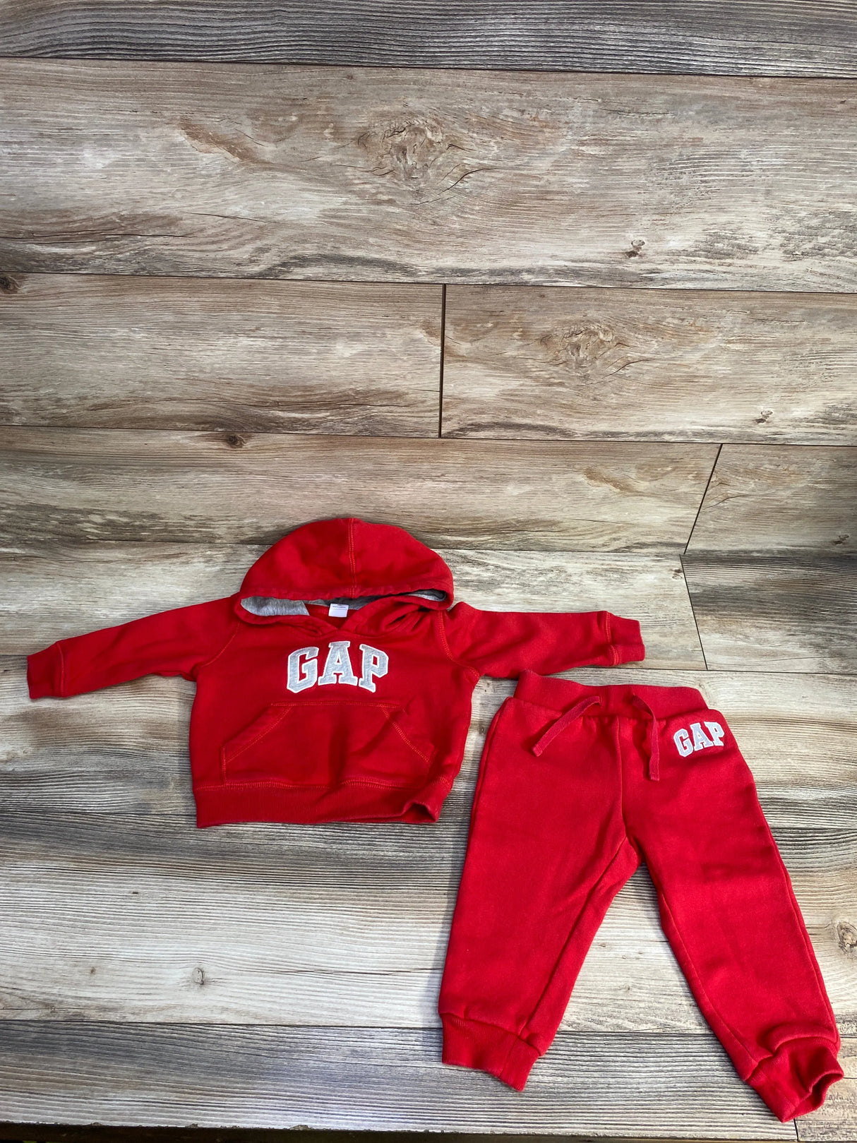 Baby Gap 2pc Sweatshirt & Joggers Set Red sz 12-18m