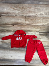 Baby Gap 2pc Sweatshirt & Joggers Set Red sz 12-18m