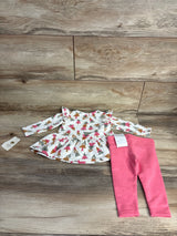 NEW Tucker + Tate 2pc Peplum Top & Leggings Set White sz 9m