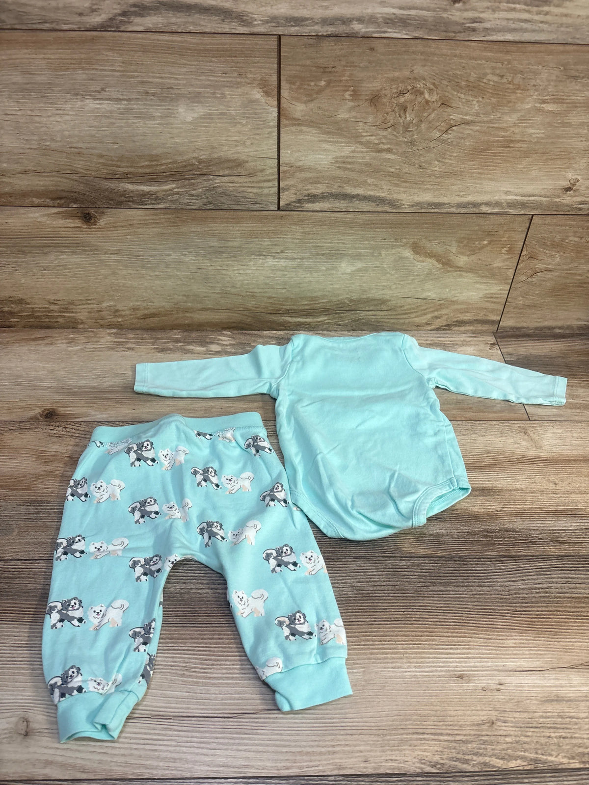 Monica + Andy x Paris Hilton 2pc Bodysuit & Pants Set Blue sz 6-9m
