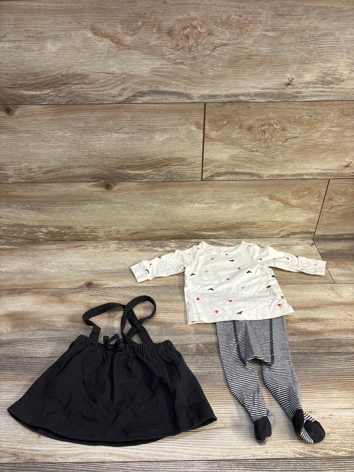 Carter's 3pc Halloween Suspender Shorts Set Ivory sz 3m