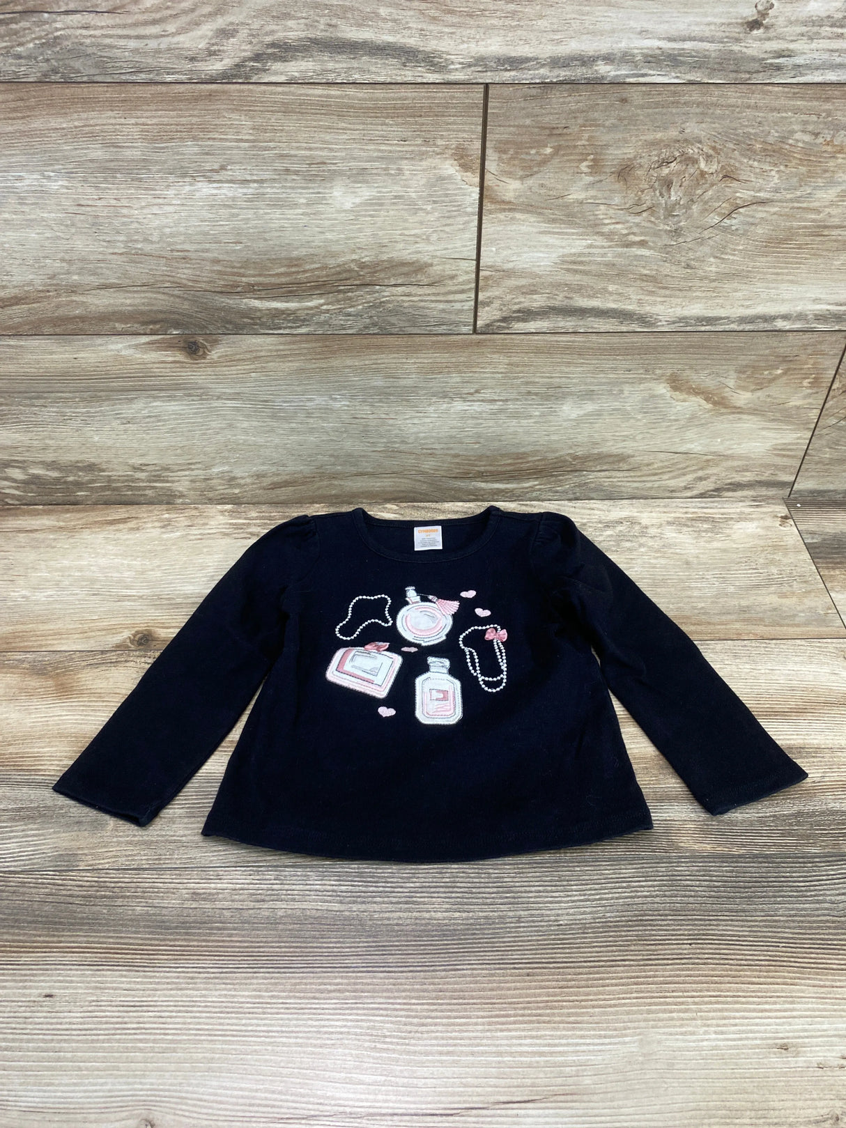 Gymboree Perfume Embroidered Shirt Black sz 3T