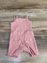 Shein Ribbed Tank Shortie Romper Pink sz 9-12m
