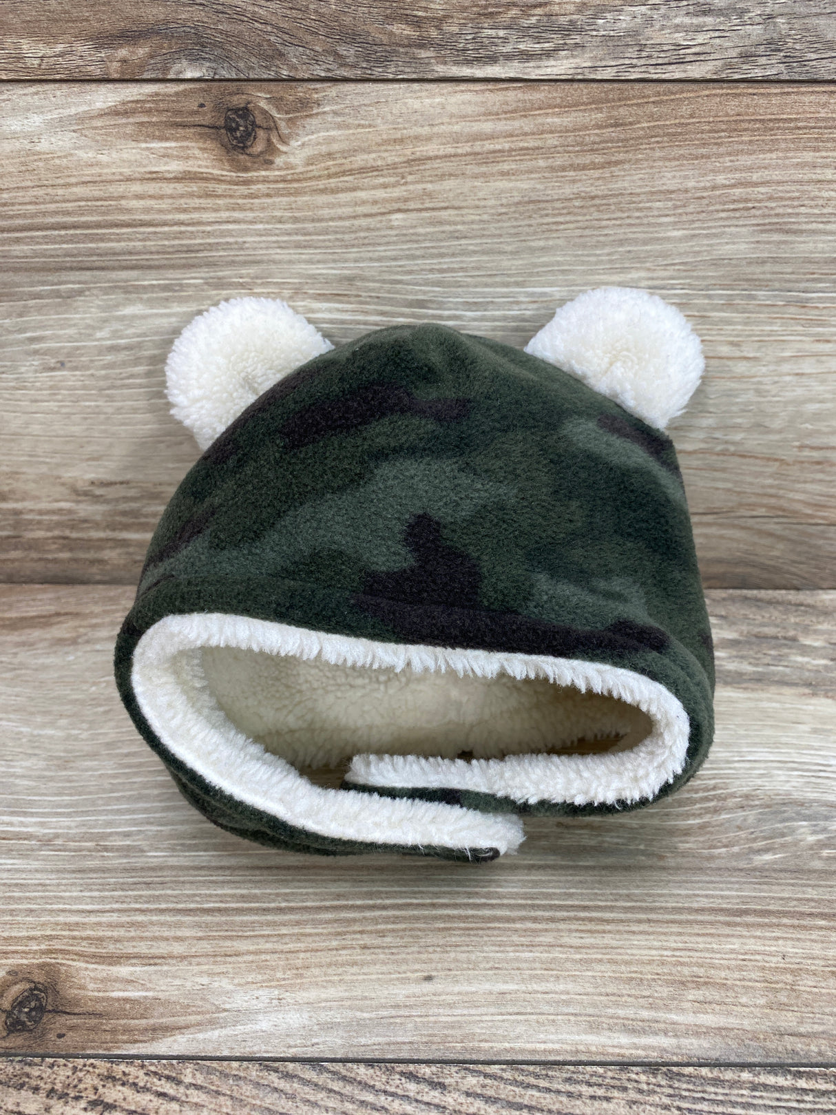 Old Navy Camo Fleece Hat With 3D Ears Green Sz 0-6m